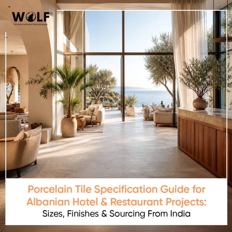 Porcelain Tile Specification Guide for Albanian Hotel & Restaurant Projects: Sizes, Finishes & Sourcing From India