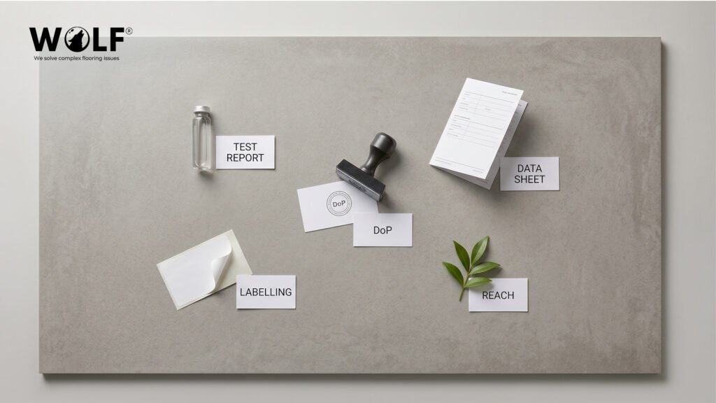 EN 14411 test report Declaration of Performance product data sheet labelling guidance and REACH declaration for Indian porcelain tile export compliance
